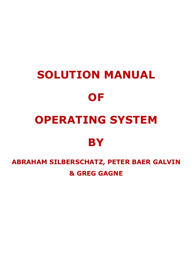 operating system concepts solution manual